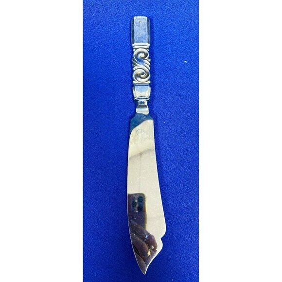 Antique Georg Jensen Scroll Pattern 1910-1925 10 1/8” Sterling Silver Cake Knife - Picture 2 of 7